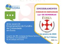 28 de janeiro em Évora: Encerramento do Cursilho de Cristandade 141.º de Senhoras da Arquidiocese de Évora